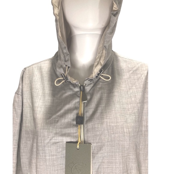 NWT Canali 1934 Gray Impeccabile Wool Zip Front Windbreaker/Hoodie EU 56 - US 46 - Picture 4 of 15